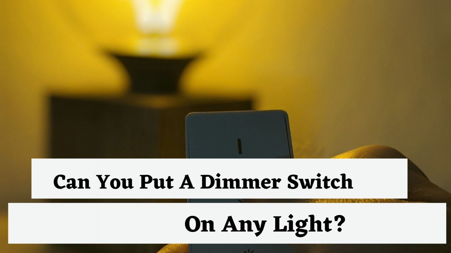 Can You Put A Dimmer Switch On Any Light?